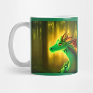 Green Fairy Dragon in the Forest Mug